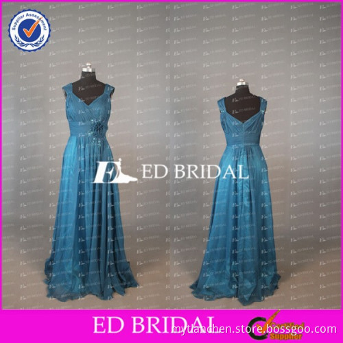 CE764 Scoop Neckline New Design Dark Blue Chiffon Mother Of The Groom Dresses